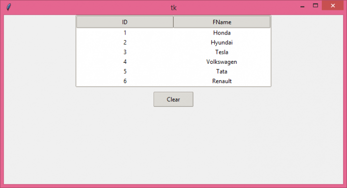 如何清除ttk.Treeview小部件中的项目？