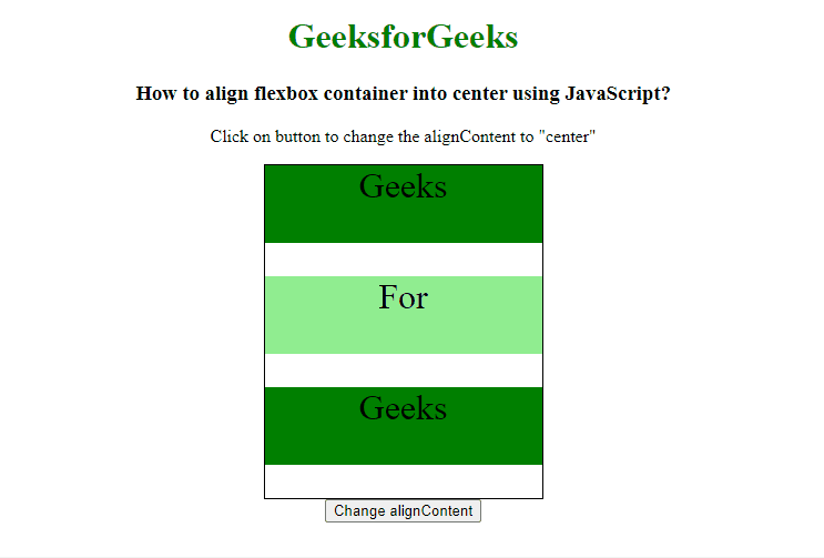 如何使用JavaScript将Flexbox容器对齐到中心