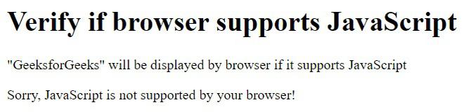 如何查找浏览器是否支持JavaScript