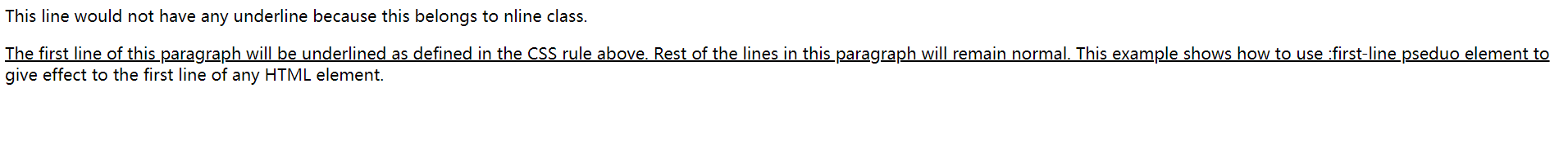 CSS :first-line伪元素