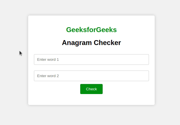 使用HTML CSS和JavaScript创建一个Anagram Checker App