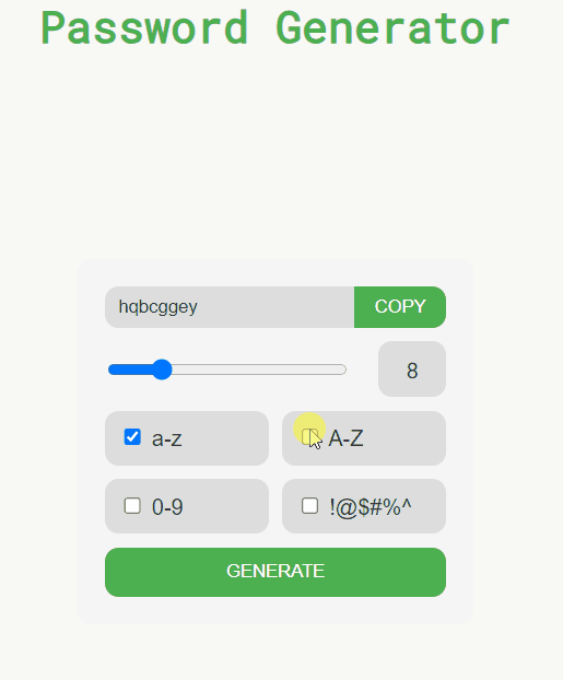 使用HTML CSS和JavaScript构建密码生成器应用