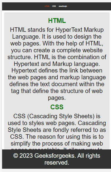如何使用HTML CSS和JavaScript在网页上创建粘性头部/页脚