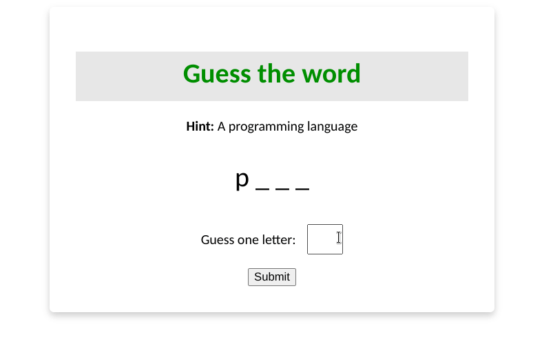 使用HTML CSS和JavaScript的猜词游戏