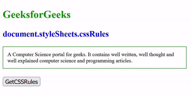 CSSStyleSheet cssRules属性