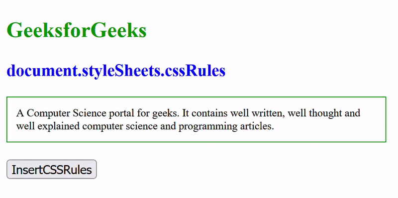 CSSStyleSheet cssRules属性