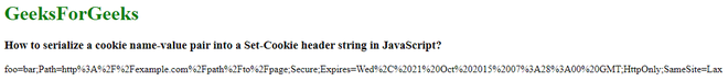 如何将cookie的名称和值序列化为JavaScript中的Set-Cookie头字符串