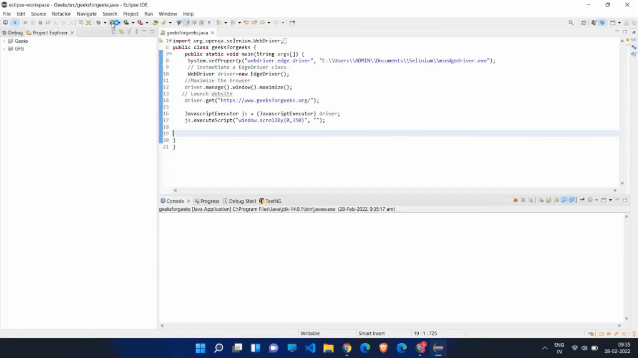 如何使用javascriptExecutor定义像素来实现在selenium中上下滚动