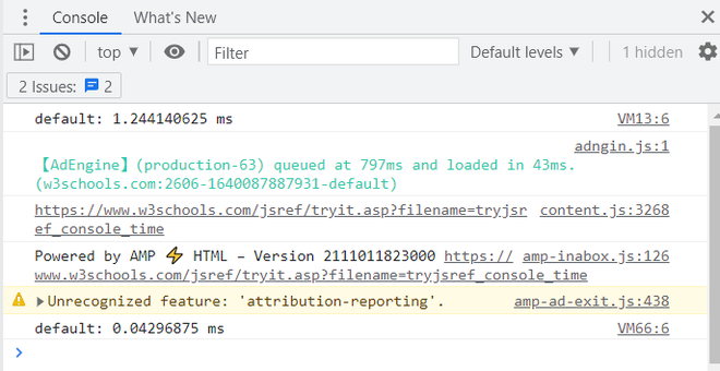 HTML 解释所有Console对象