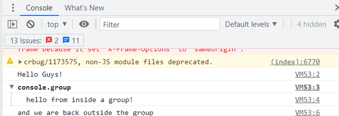 HTML 解释所有Console对象