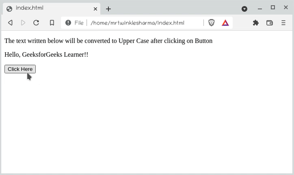 JavaScript 哪个内置方法将调用的字符串值转换为大写
