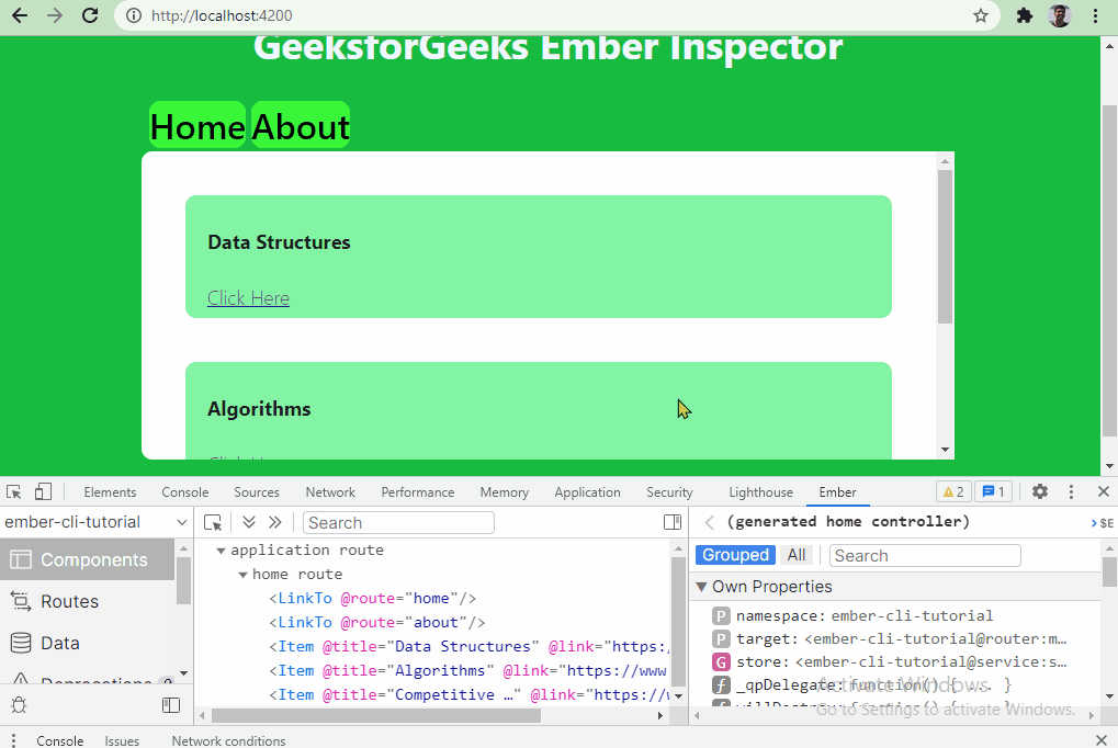 EmberJS Ember Inspector插件