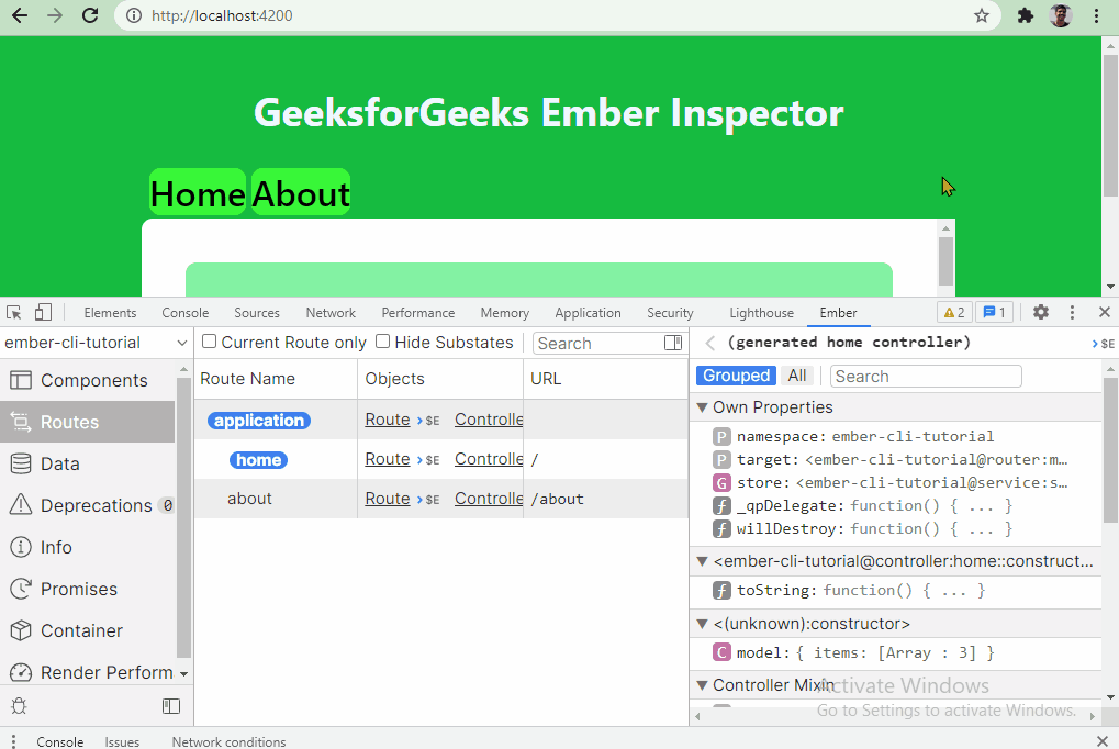 EmberJS Ember Inspector插件