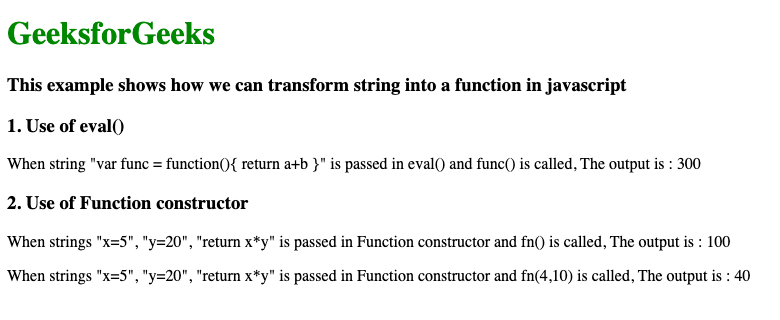JavaScript 如何将字符串转换为函数