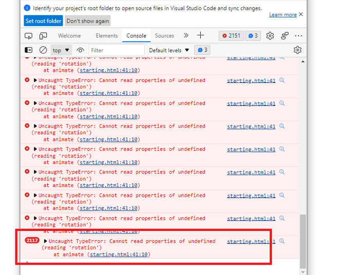 three.js 旋转对象时出现“Object is undefined”错误 three.js 旋转对象时出现“Object is undefined”错误