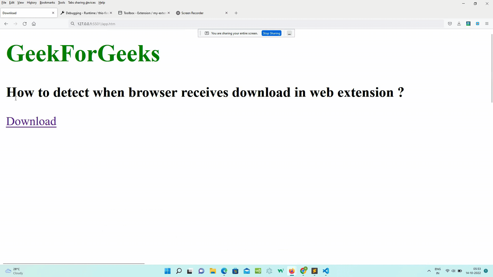 如何在Web扩展中检测浏览器接收下载事件 如何在Web扩展中检测浏览器接收下载事件