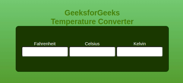 使用HTML CSS和JavaScript开发温度转换器