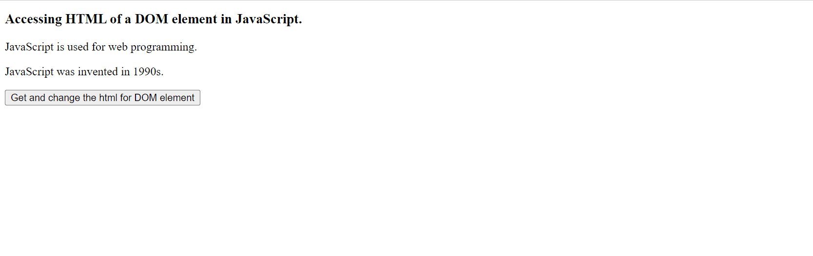 JavaScript 如何获取/更改DOM元素的HTML