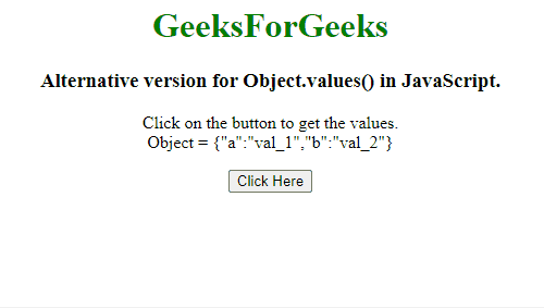 JavaScript 实现Object.values()的方法