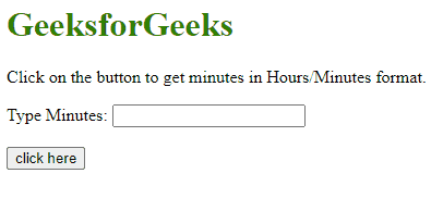 使用JQuery将分钟转换为小时/分钟 使用JQuery将分钟转换为小时/分钟