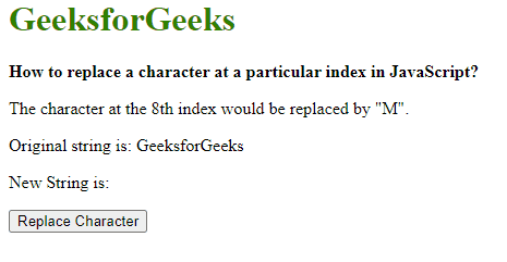 JavaScript 如何替换特定索引处的字符