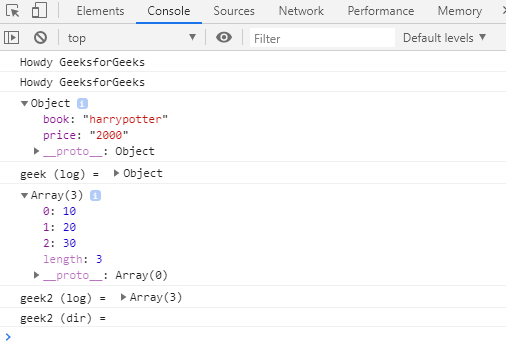JavaScript console.dir和console.log之间的差异