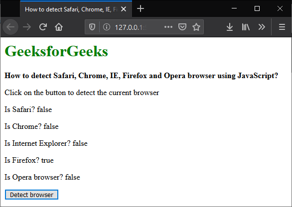 如何使用JavaScript检测用户浏览器（Safari、Chrome、IE、Firefox和Opera）