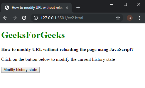如何在不重新加载页面的情况下使用JavaScript修改URL
