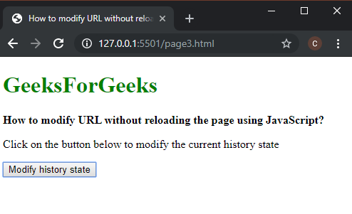 如何在不重新加载页面的情况下使用JavaScript修改URL