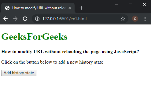 如何在不重新加载页面的情况下使用JavaScript修改URL