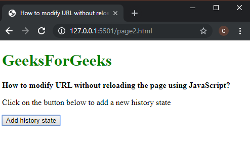 如何在不重新加载页面的情况下使用JavaScript修改URL