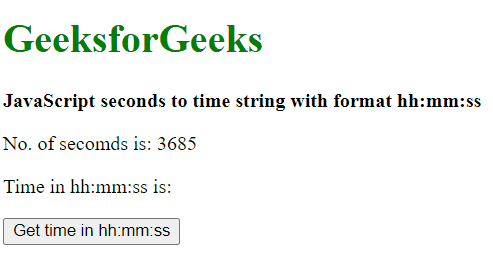 JavaScript 如何将秒转换为时间字符串格式hh:mm:ss