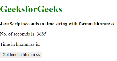 JavaScript 如何将秒转换为时间字符串格式hh:mm:ss