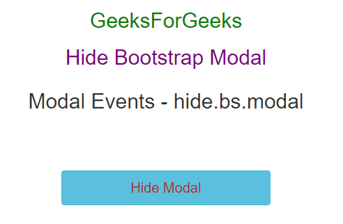 JavaScript 如何隐藏Bootstrap模态框