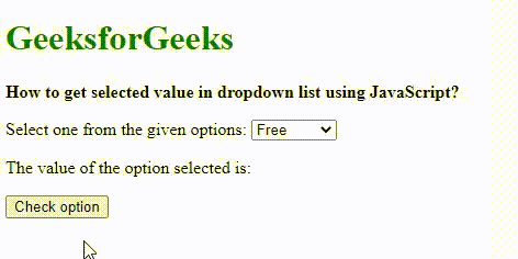 JavaScript 如何获取下拉列表中的选定值
