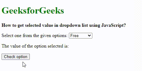 JavaScript 如何获取下拉列表中的选定值
