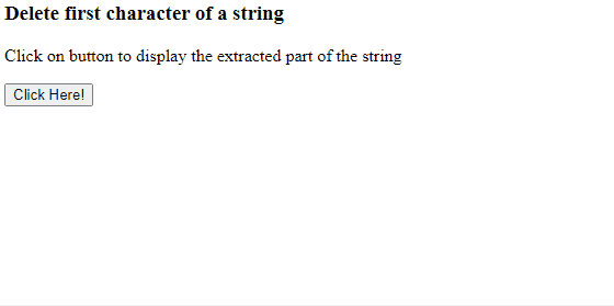 JavaScript 删除字符串的第一个字符