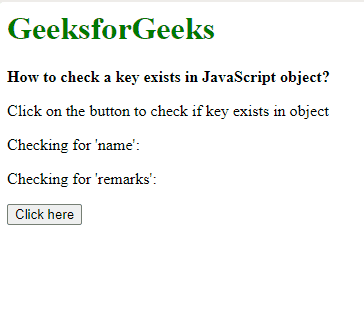 JavaScript 如何在对象中检查键是否存在 JavaScript 如何在对象中检查键是否存在