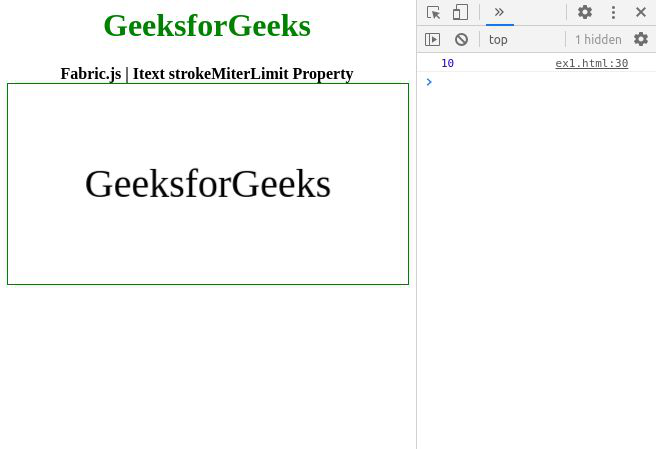 Fabric.js Itext strokeMiterLimit属性
