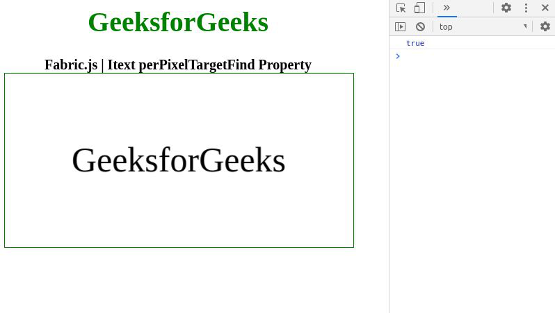 Fabric.js Itext perPixelTargetFind属性
