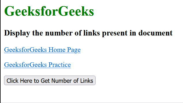 JavaScript 显示文档中链接的数量