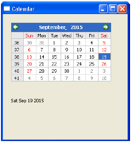 PyQt QCalendar小部件