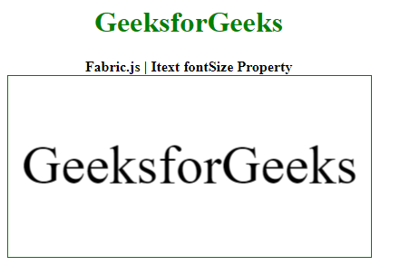 Fabric.js Itext fontSize属性