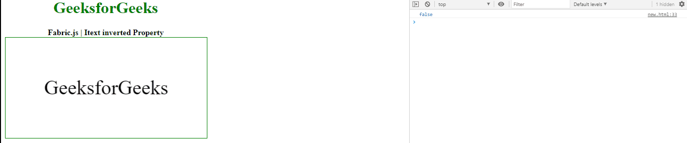 Fabric.js Itext倒置属性