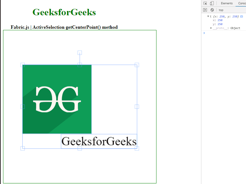 Fabric.js ActiveSelection getCenterPoint() 方法