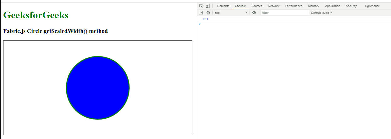 Fabric.js Circle getScaledWidth() 方法