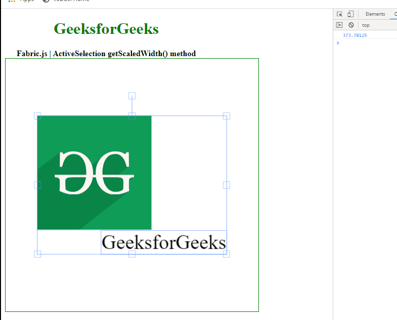 Fabric.js ActiveSelection getScaledWidth()方法
