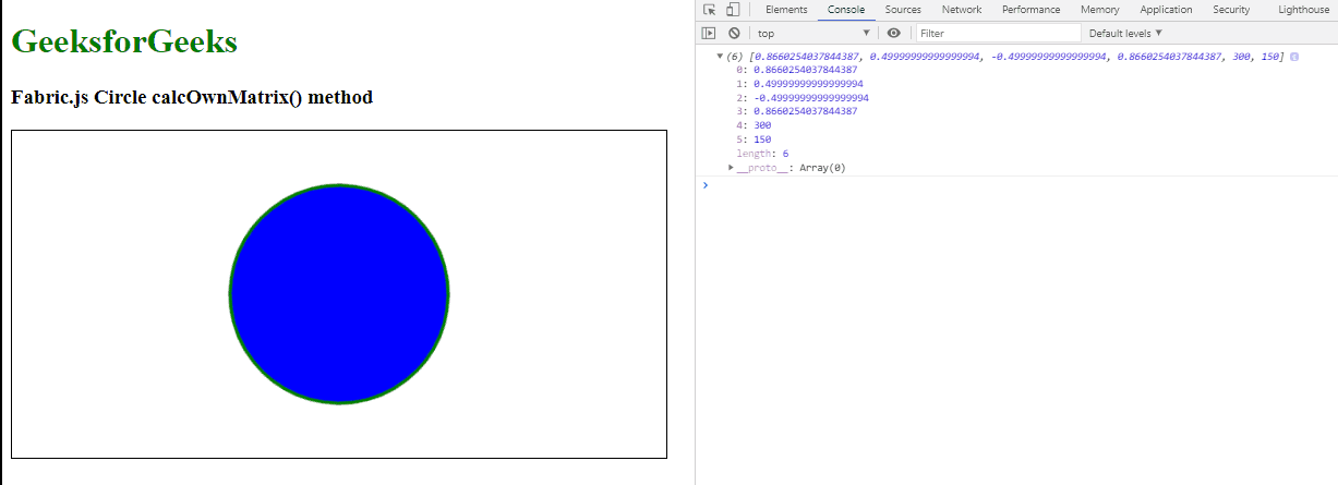 Fabric.js Circle calcOwnMatrix() 方法