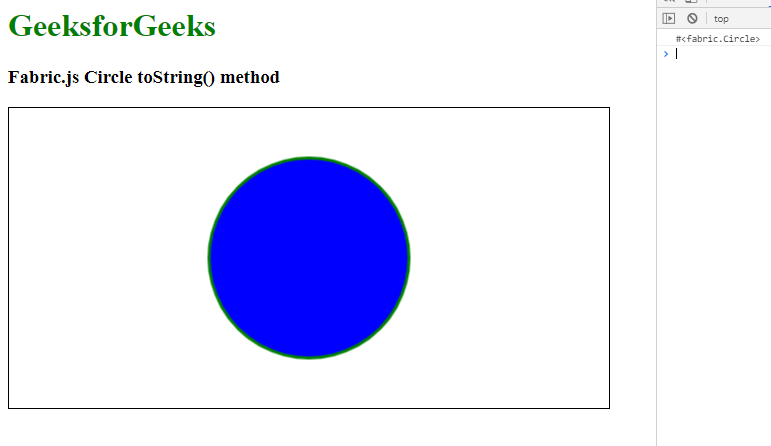 Fabric.js Circle toString() 方法