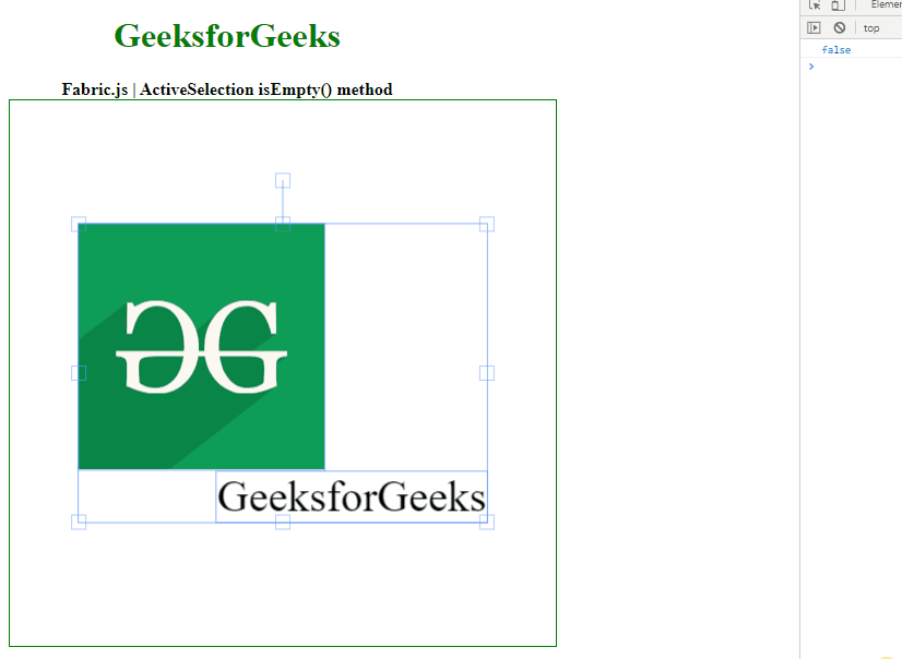 Fabric.js ActiveSelection isEmpty() 方法